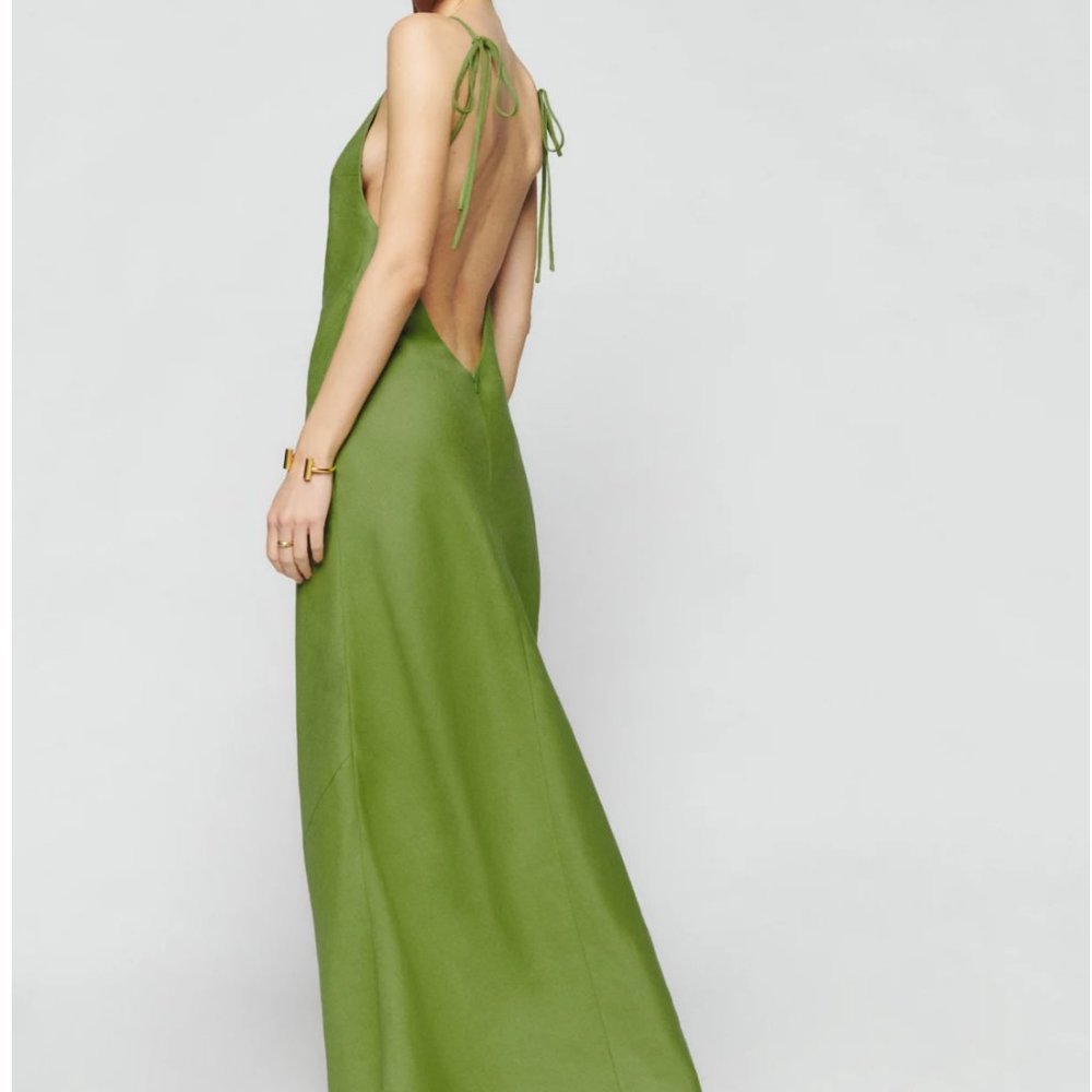 Reformation Selia Linen Dress - Avocado - Picture 8 of 10